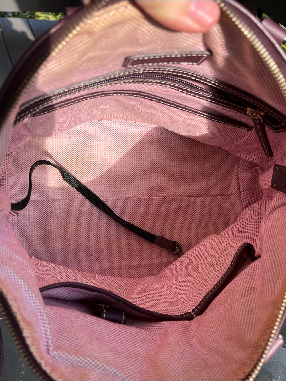 Dooney and Bourke top-Handle Satchel in Plum with Detachable Strap - Picture 6 of 6